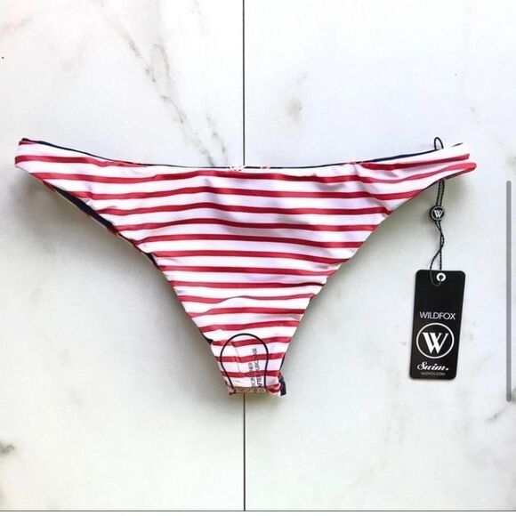 NWT Wildfox Crabby Stripe Reversible Bikini Bottom - Picture 4 of 6